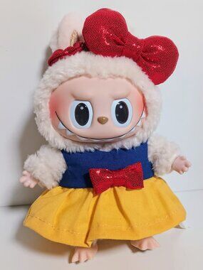 Princess Snow White Dress and Metallic Matching Bow made for Labubu